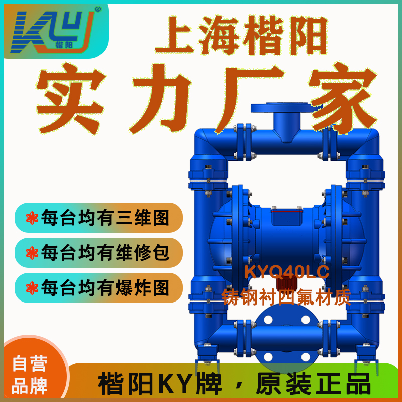 KYQ40LC鑄鋼內(nèi)襯氟氣動隔膜泵2